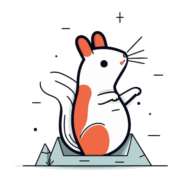 Leuke cartoon hamster die op de grond zit vector illustratie