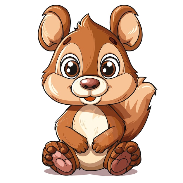 Vector leuke cartoon hamster zit op witte achtergrond vector illustratie