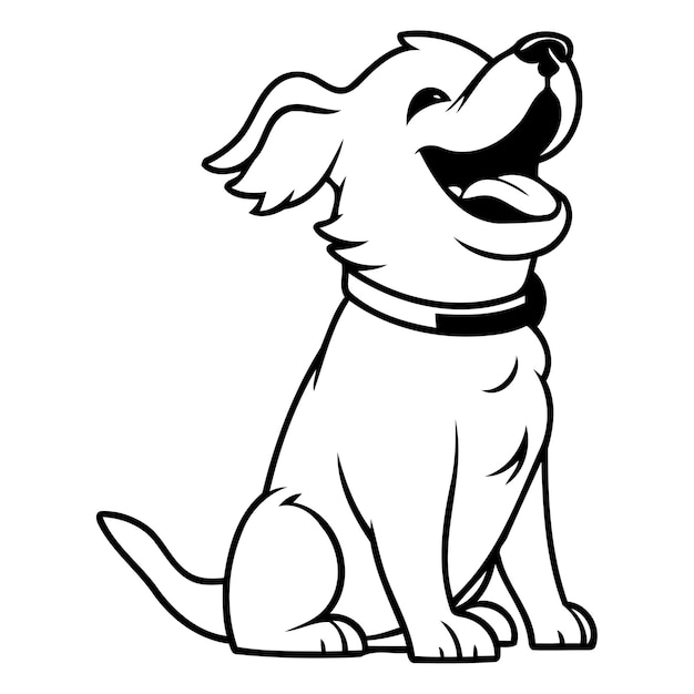 Vector leuke cartoon hond vector illustratie geïsoleerd op een witte achtergrond