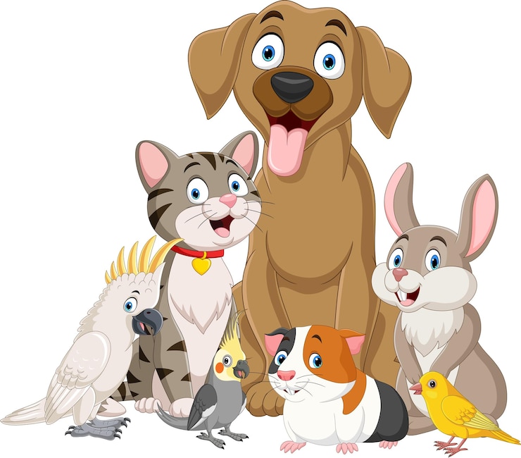 Vector leuke cartoon huisdieren collectie set