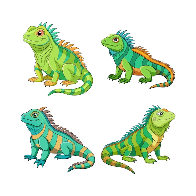 Leuke cartoon-iguanen