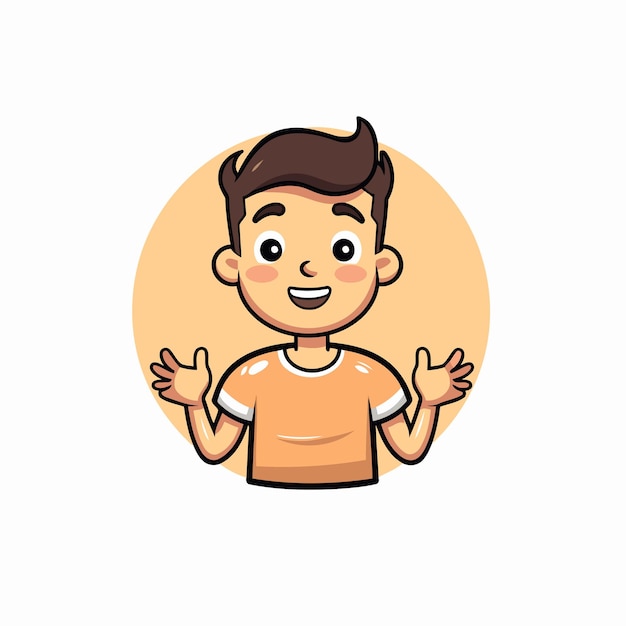 Leuke cartoon jongen personage Vector illustratie op een witte achtergrond