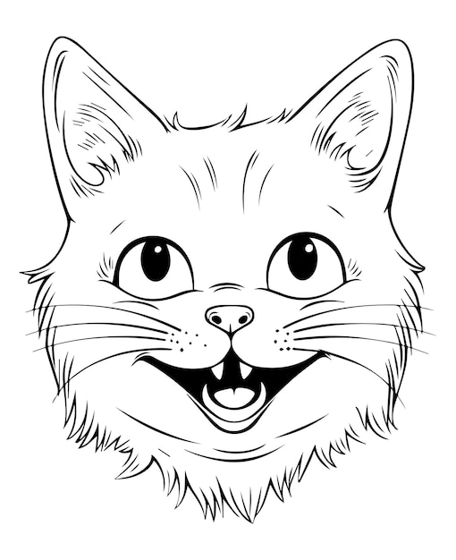 Leuke cartoon kat vector illustratie kat kleurplaat voor kinderen en volwassenen Print ontwerp tshirt d