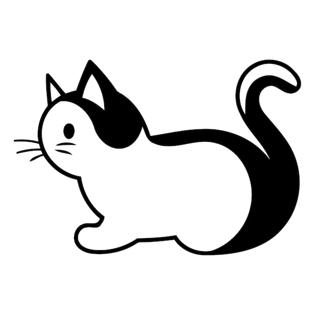 Leuke cartoon kat vector illustratie Plat ontwerp geïsoleerd op witte achtergrond