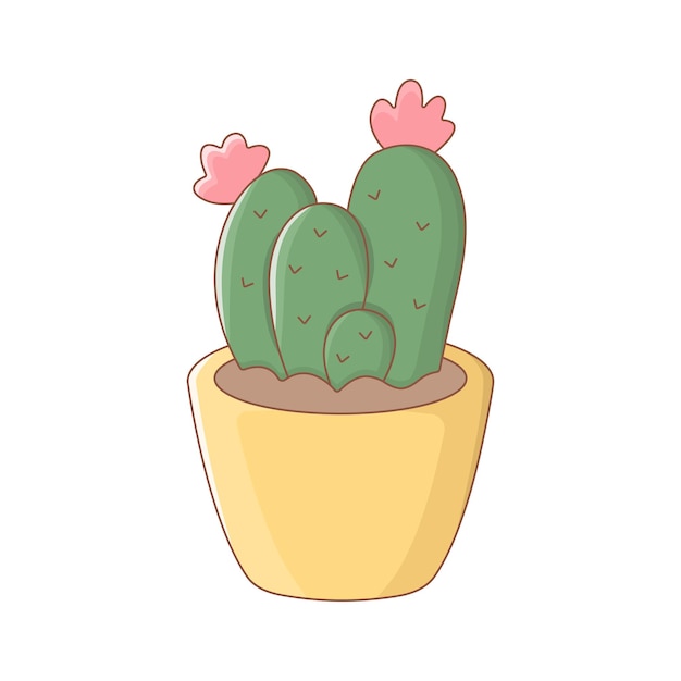 Leuke cartoon kleurrijke cactus