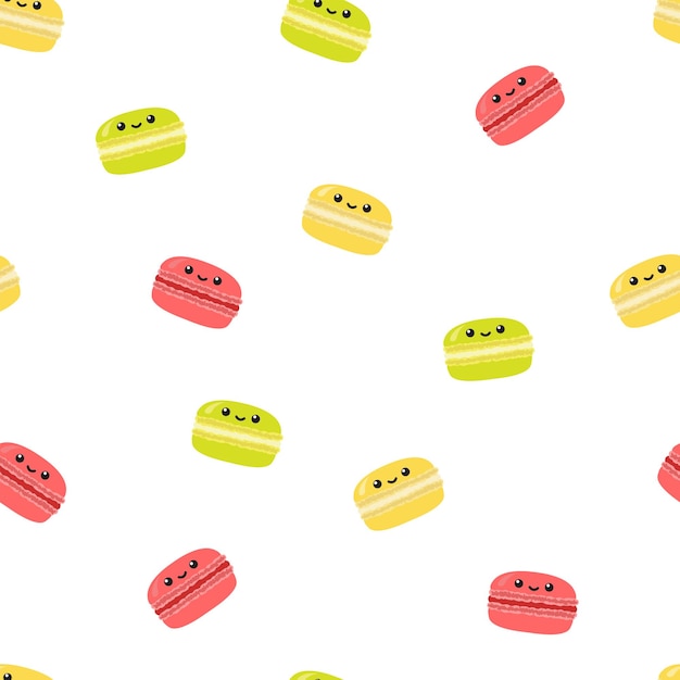 Leuke cartoon macaron patroon