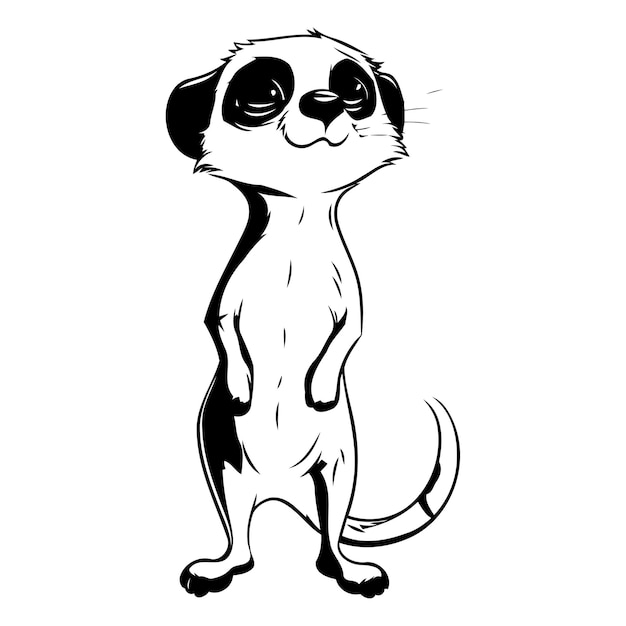 Leuke cartoon meerkat geïsoleerd op witte achtergrond Vector illustratie