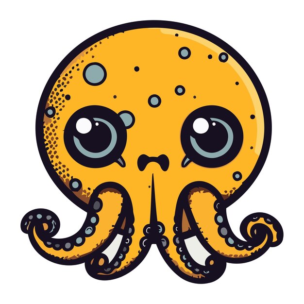 Vector leuke cartoon octopus vector illustratie geïsoleerd op witte achtergrond