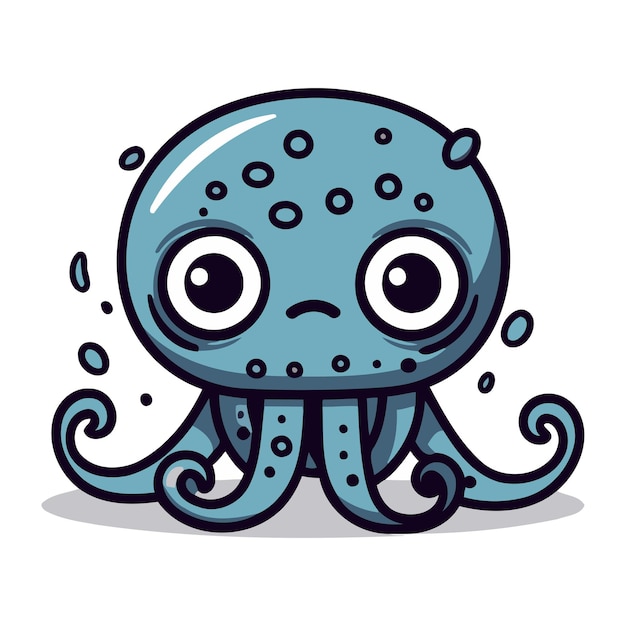 Vector leuke cartoon octopus vector illustratie van leuke octopus