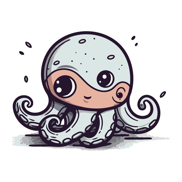 Vector leuke cartoon octopus vector illustratie van leuke octopus