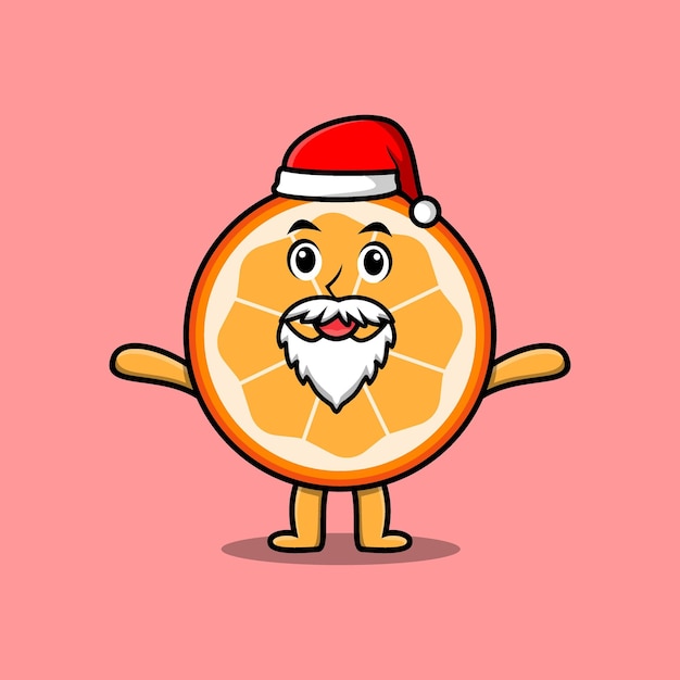 Leuke Cartoon Oranje fruit santa claus christmas