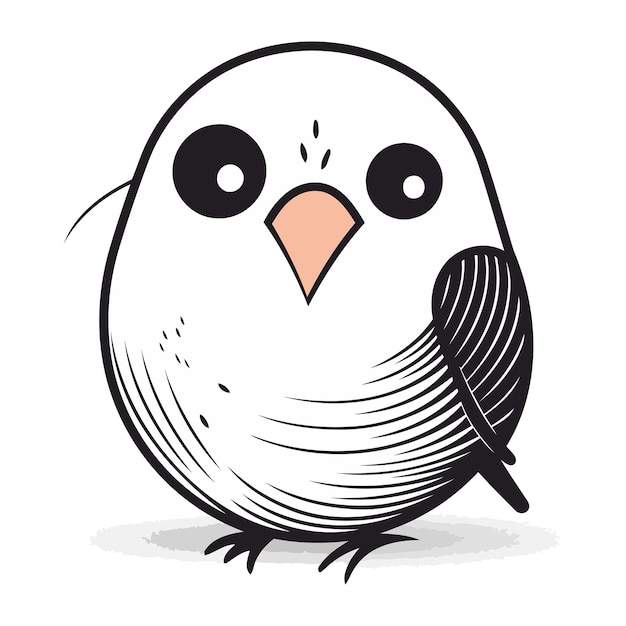 Vector leuke cartoon pinguïn geïsoleerd op witte achtergrond vector illustratie