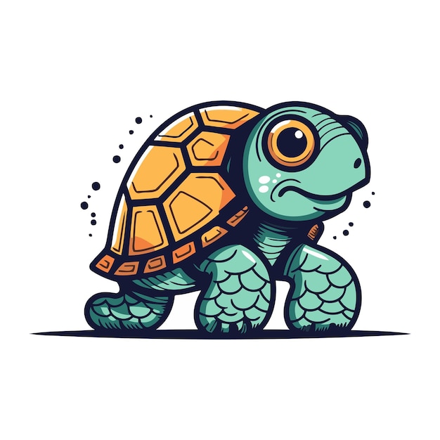 Leuke cartoon schildpad op een witte achtergrond Vector illustratie voor uw ontwerp