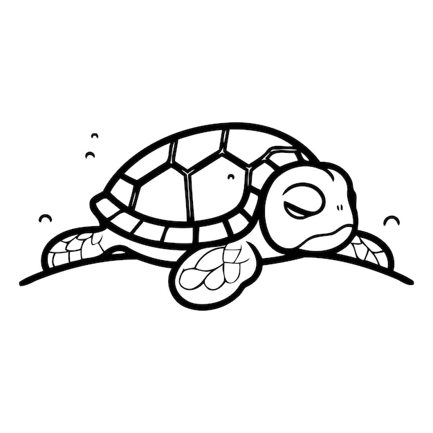 Leuke cartoon schildpad Vector illustratie geïsoleerd op een witte achtergrond