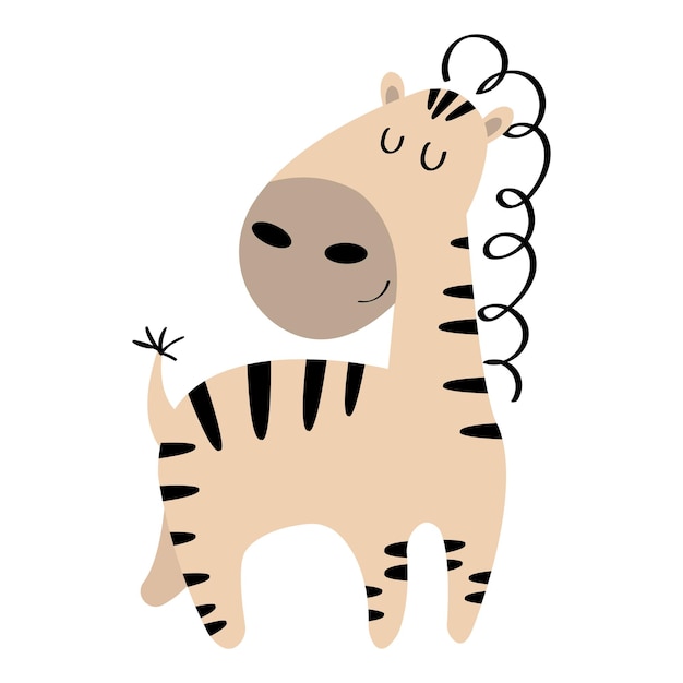 Leuke cartoon-stijl zebra Safari-dier