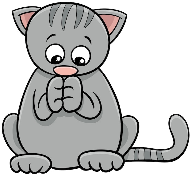 Leuke cartoon tabby kitten komische dier personage