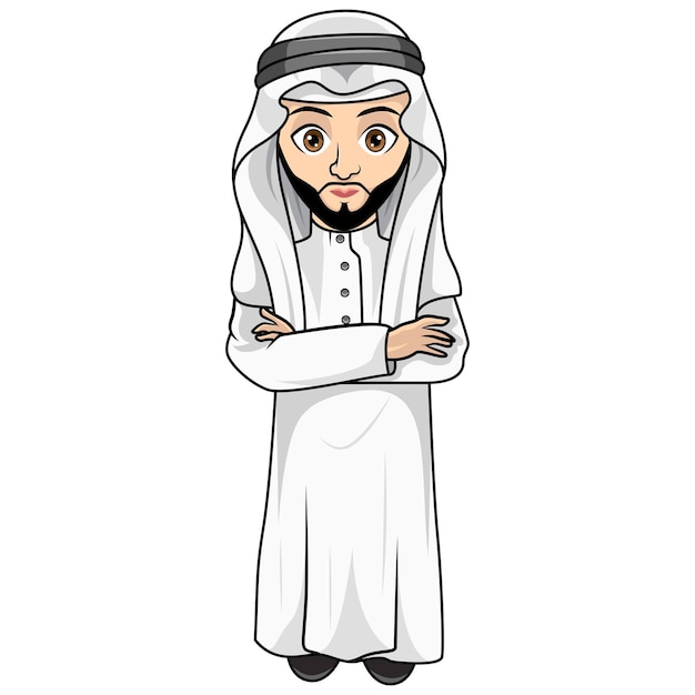 Vector leuke cartoon van een moslimman.