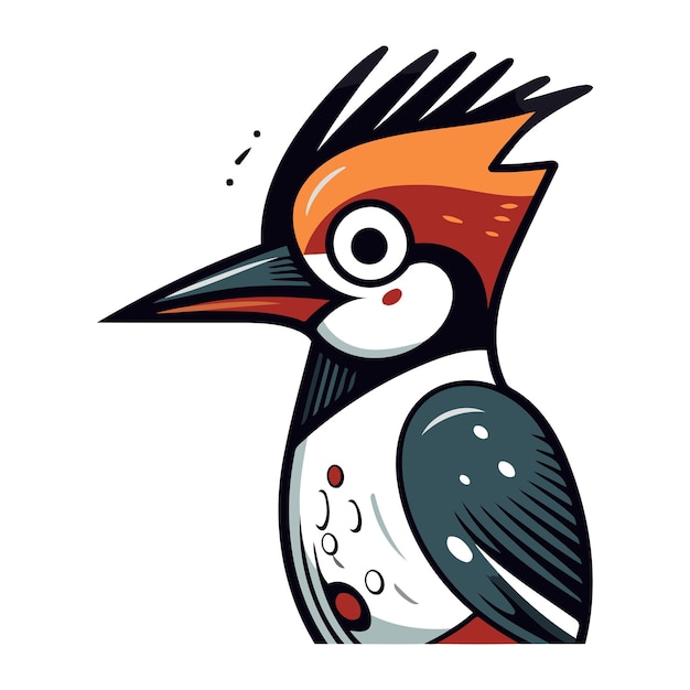 Leuke cartoon Woodpecker Vector illustratie geïsoleerd op witte achtergrond