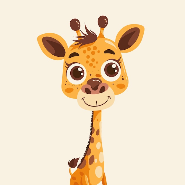 Leuke cartoongiraffe Vectorillustratie van een wild dier