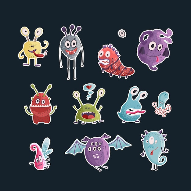 Leuke cartoonmonsters Vector