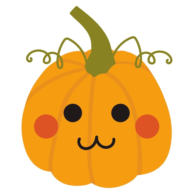 Leuke cartoonpompoen Vector afbeelding van een pompoen met een gezicht Halloween decor