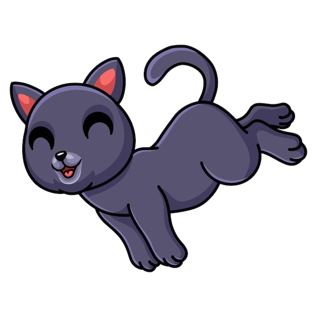 Leuke chartreux kat cartoon springen