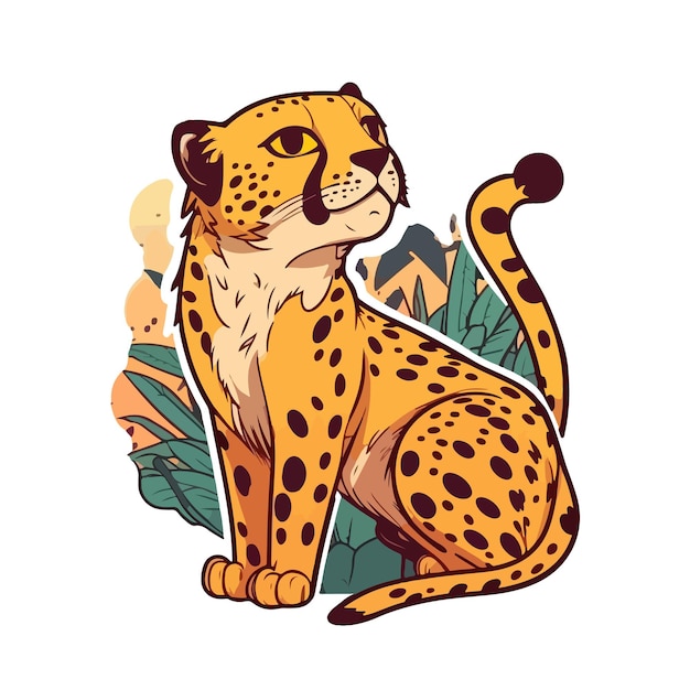 Vector leuke cheetah cartoon-stijl