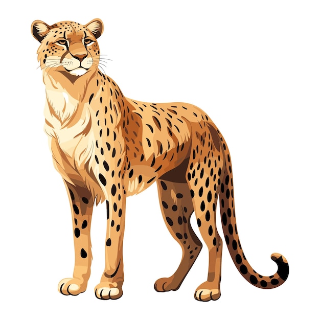 Leuke cheetah cartoon vector art illustratie ontwerp