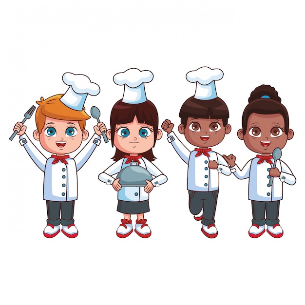 Leuke chef-kok kinderen cartoon