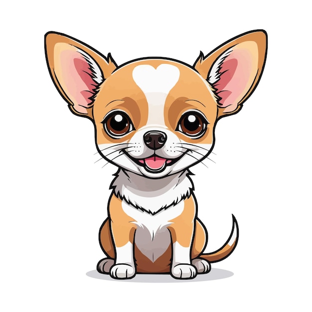 Vector leuke chihuahua hond geïsoleerd op witte achtergrond vector illustratie