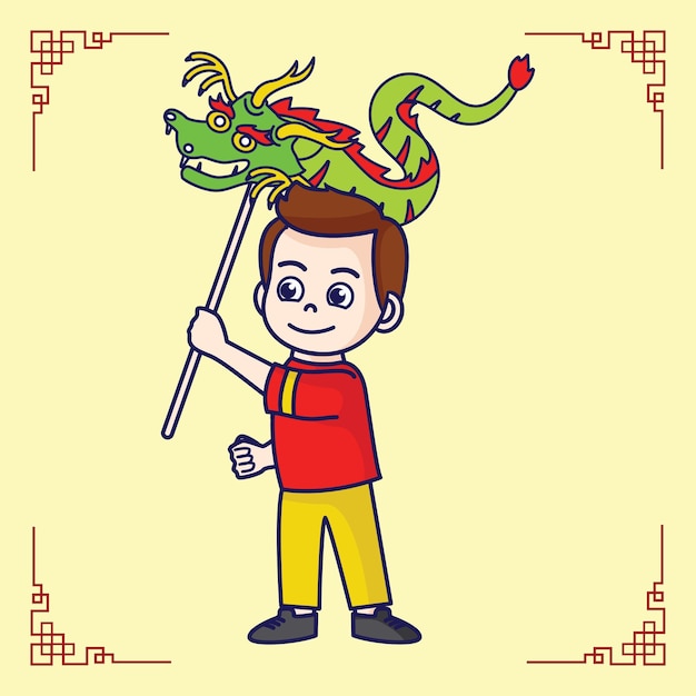 Leuke Chinese Kids vector nieuwe maanjaar