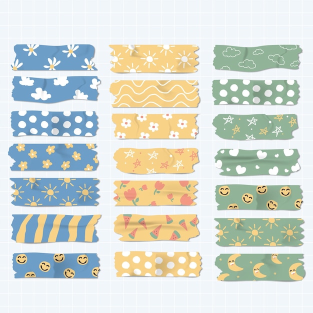 Vector leuke collectie aquarel washi tapes