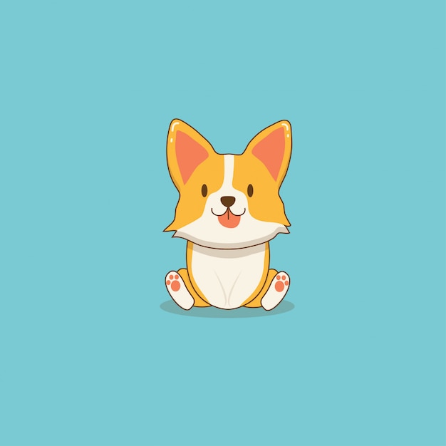 Leuke corgi puppy cartoon