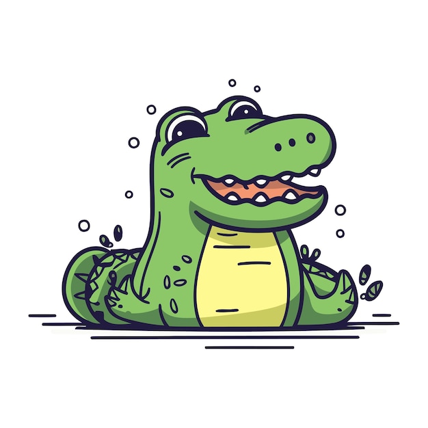 Leuke crocodile cartoon vector illustratie Leuke cartoon crocodile