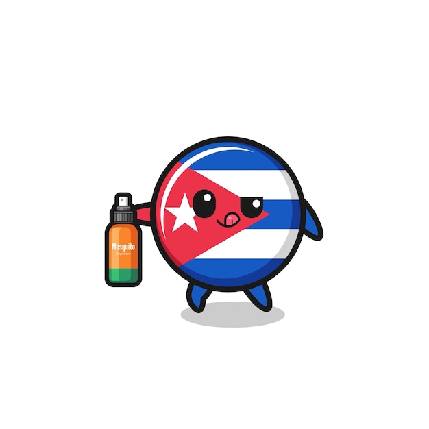 Leuke Cubaanse vlag met muggenspray