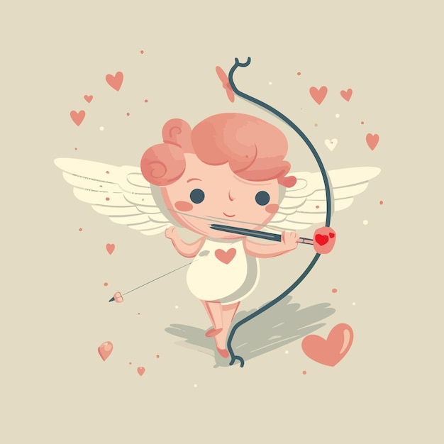 Leuke Cupido vector kunst eenvoudige minimale cartoon