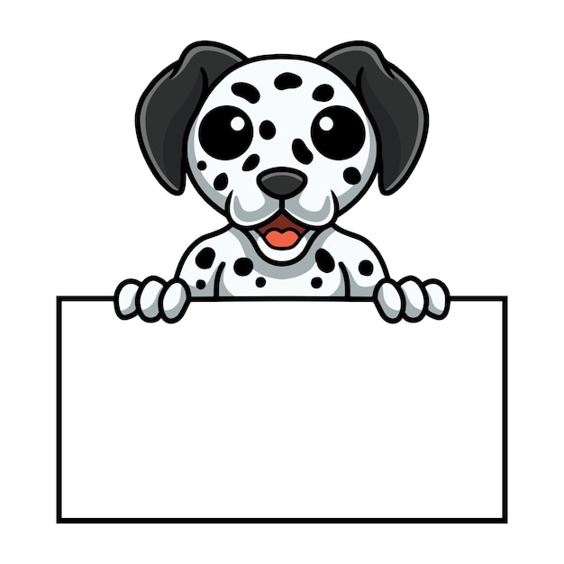 Leuke Dalmatische hond cartoon met leeg teken