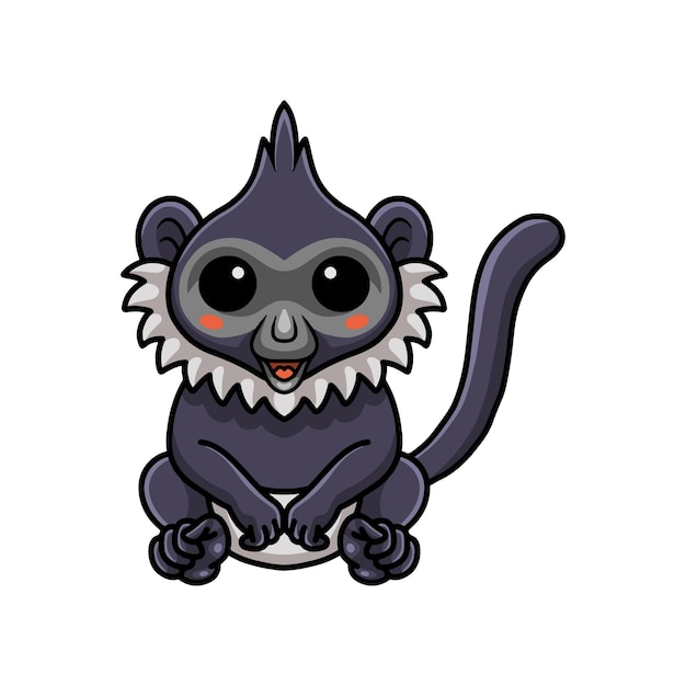 Leuke delacour's langur cartoon zitten