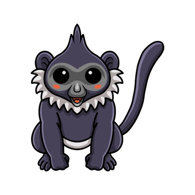 Leuke delacour's langur cartoon zitten