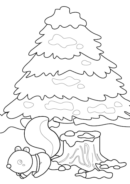 Leuke dennenspar kerstboom kleurplaten A4 voor kinderen en volwassenen