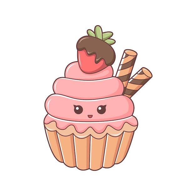 Leuke dessert character design illustratie