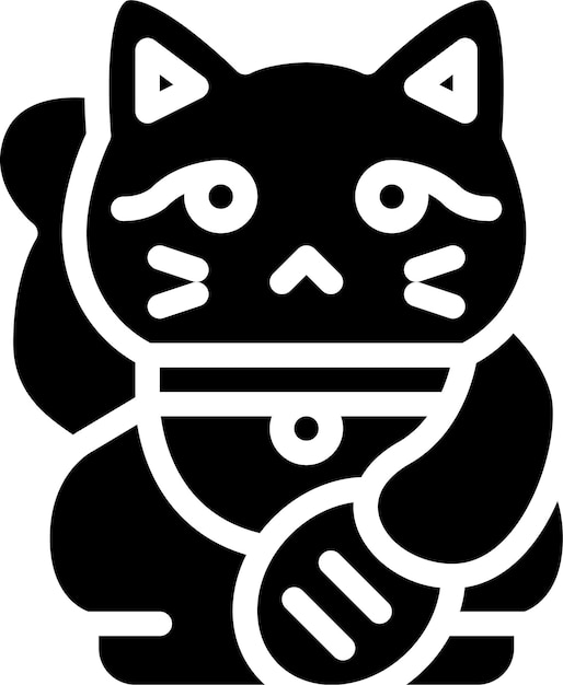 Leuke dieren met opgeheven poot Japanse Maneki katten illustratie set Aziatische geluksfiguren