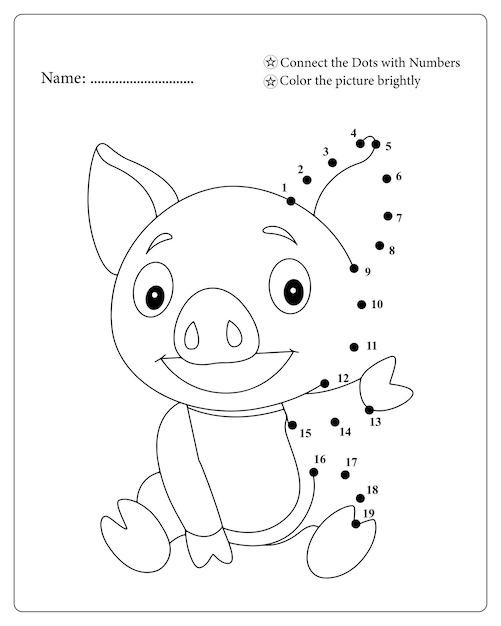 Leuke dieren van punt tot punt kleurplaten voor kinderen