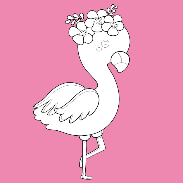 Leuke digitale stempel met flamingo-dierenthema