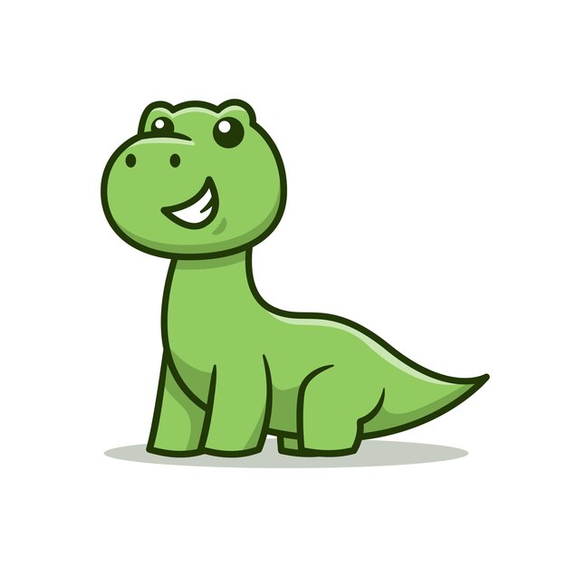 Vector leuke dino cartoon vector illustratie geïsoleerd op witte achtergrond