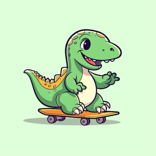 Leuke dinosaurus rijden skateboard zomer sport vector illustratie