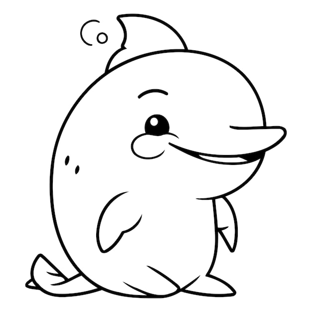 Vector leuke dolfijn cartoon personage vector illustratie leuke cartoon dolfijn