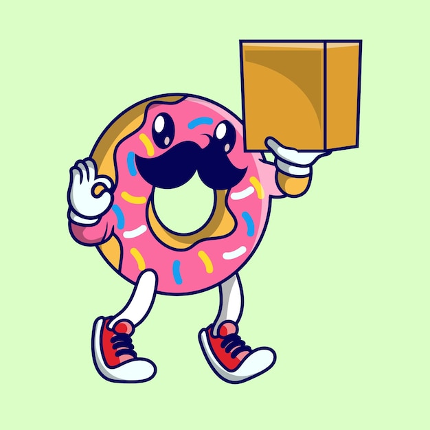 Leuke donut mascotte pakket levering