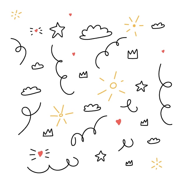 leuke doodle goed weer, zon wolken liefde