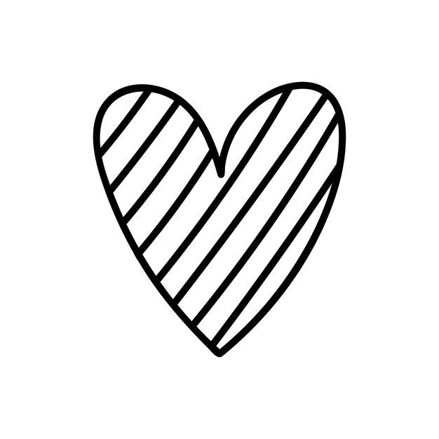 Leuke doodle hart geïsoleerd op witte achtergrond met de hand getekende illustratie